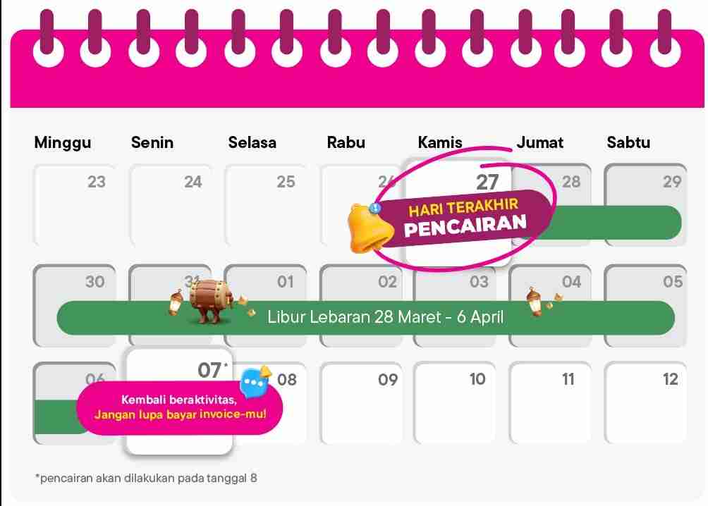Jadwal Disbursement Rintisan Selama Libur Lebaran 2025