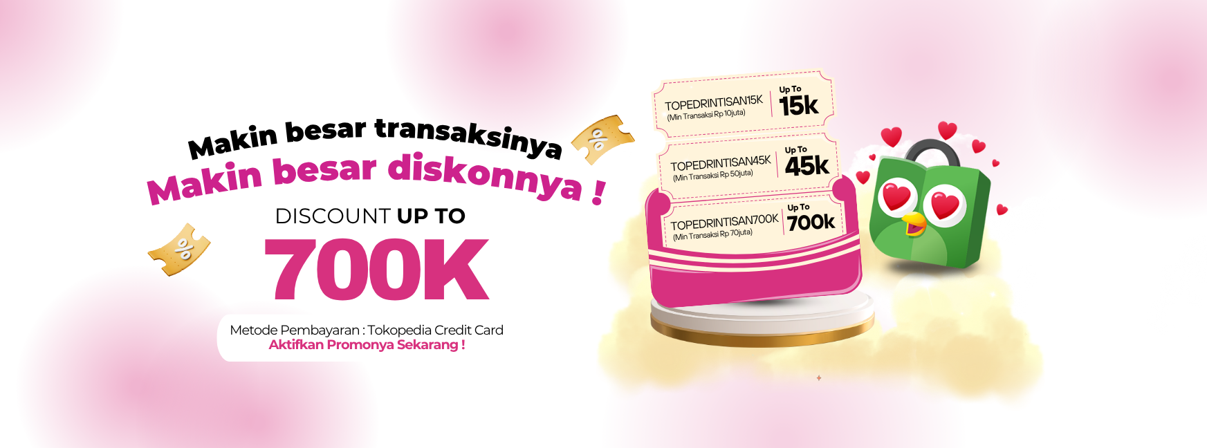 Promo Spesial Rintisan & Tokopedia DISKON UP TO 700K