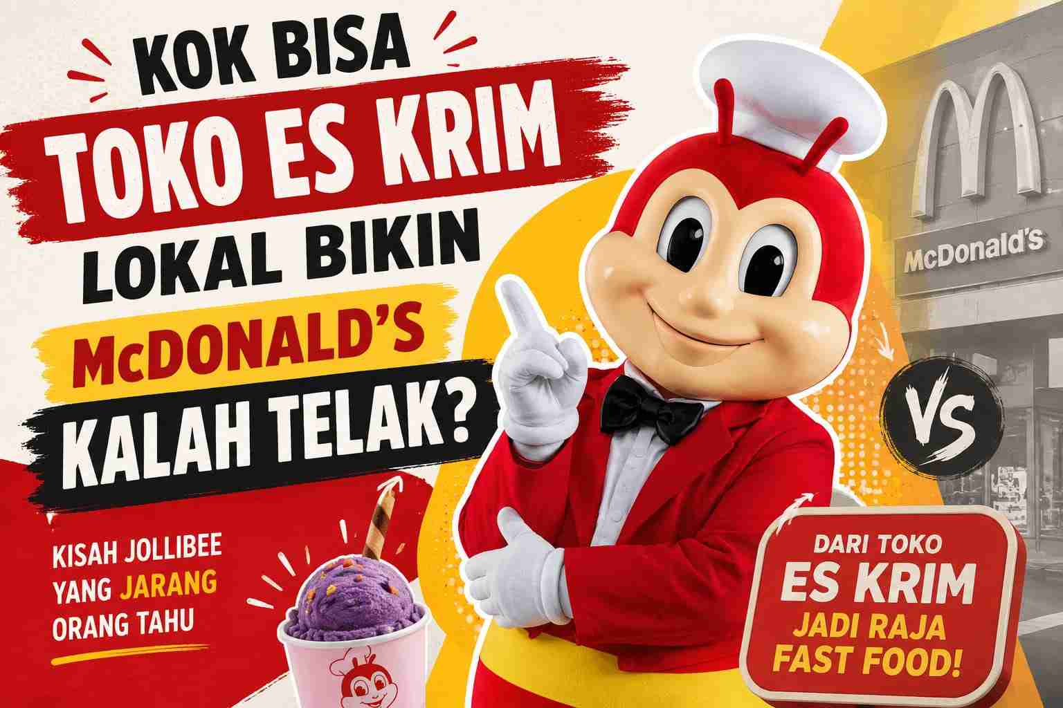 Kok Bisa Toko Es Krim Lokal Bikin McDonald’s Kalah Telak? Kisah Jollibee yang jarang orang tahu